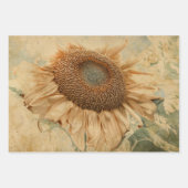 Giant Sunflower Yellow Old Decoupage Art Inpakpapier Vel (Voorkant 3)