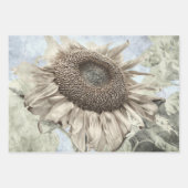 Giant Sunflower Yellow Pastel Chic  Antiek Inpakpapier Vel (Voorkant)
