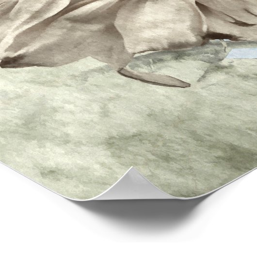 Giant Sunflower Yellow Pastel Chic  Antiek Poster (Hoek)