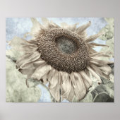 Giant Sunflower Yellow Pastel Chic  Antiek Poster (Voorkant)