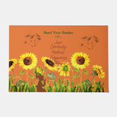 Giant Sunflowers Script Words Deurmat (Voorkant)