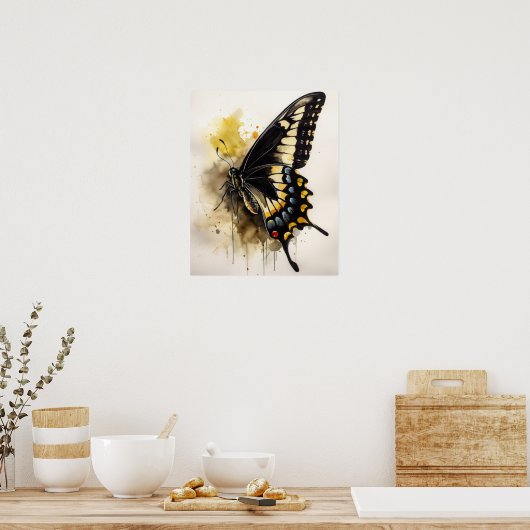 Giant Swallowtail Butterfly Art Print Poster (Keuken)