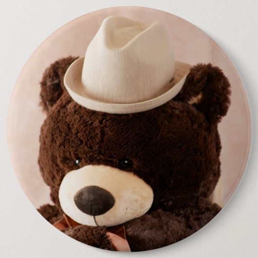 Giant Teddy Bear en Pet Ronde Button 6,0 Cm (Voorkant)