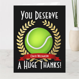 Giant Tennis Coach bedankt Black