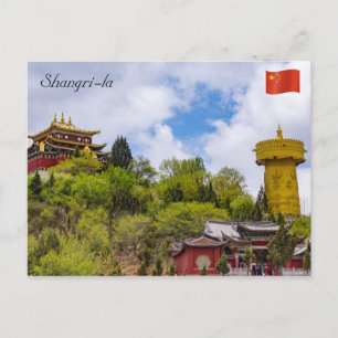Giant tibetan gebed wiel Shangri-la-Yunnan Briefkaart