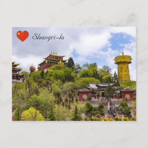 Giant tibetan gebed wiel Shangri-la-Yunnan Briefkaart