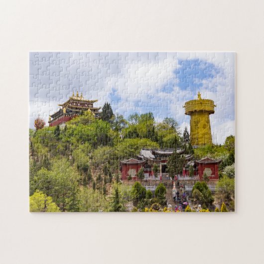 Giant tibetan gebed wiel Shangri-la-Yunnan Legpuzzel (Horizontaal)