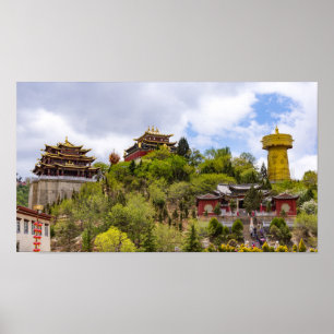 Giant tibetan gebed wiel Shangri-la-Yunnan Poster