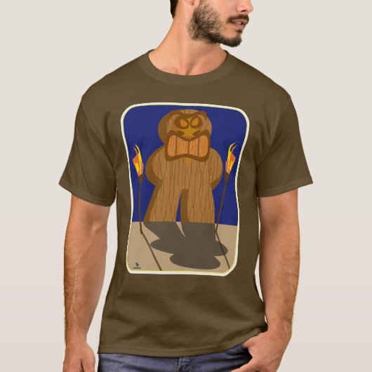 Giant Tiki Game Piece Cartoon Kunst T-shirt (Voorkant)
