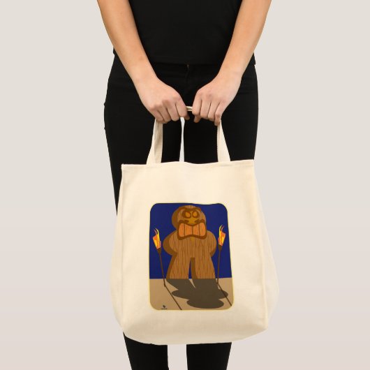 Giant Tiki Game Piece Cartoon Kunst Tote Bag (Voorkant (product))