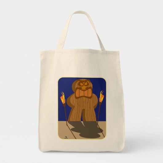 Giant Tiki Game Piece Cartoon Kunst Tote Bag (Voorkant)