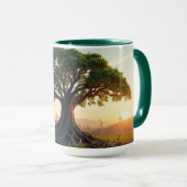 Giant Tree in a Wind Farm Landscape View Mok (Voorkant rechts)