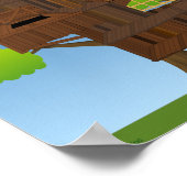 Giant Treehouse Sticker Scene (letterformaat) Poster (Hoek)