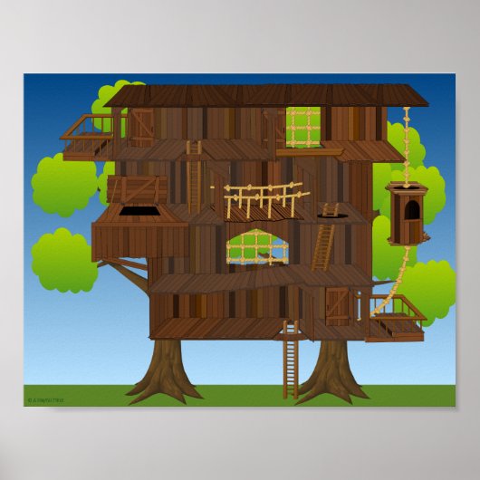 Giant Treehouse Sticker Scene (letterformaat) Poster (Voorkant)