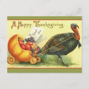 Giant Turkey Thanksgiving art. Feestdagenkaart