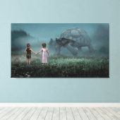 Giant Turtle Canvas Afdruk (Insitu (Houten vloer))