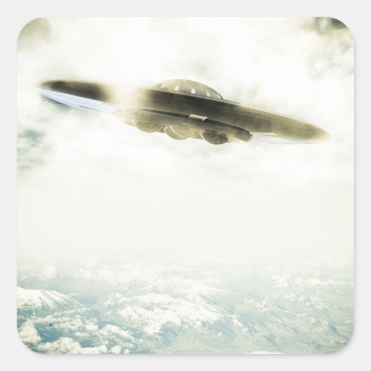 Giant UFO Vierkante Sticker (Voorkant)