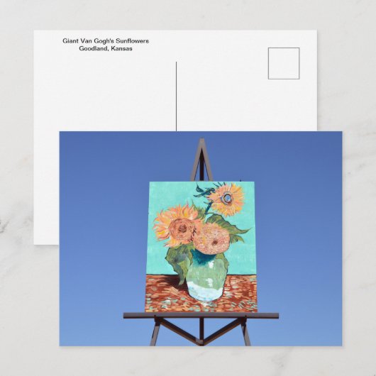 Giant Van Gogh's Sunflower Artwork, Goodland, KS Briefkaart (Voorkant / Achterkant)