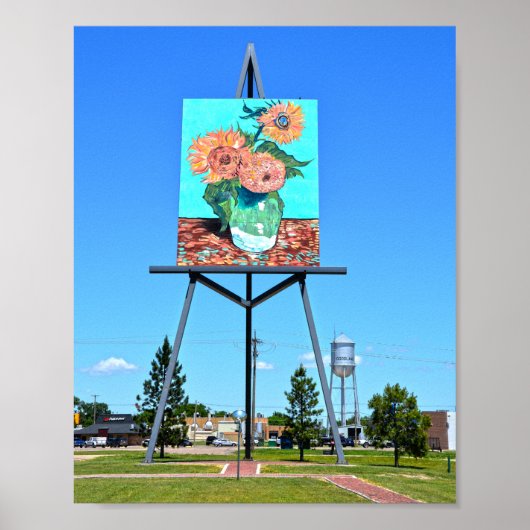 Giant Van Gogh's Sunflower Artwork, Goodland, KS Poster (Voorkant)