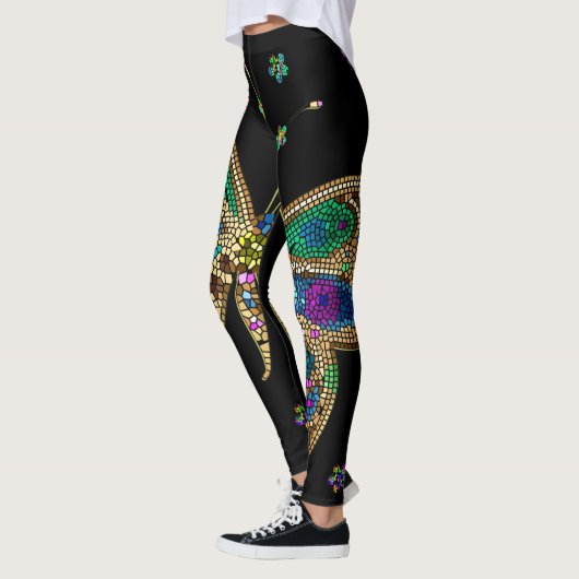 Giant vlinder juweel gekleurd mozaïek leggings (Links)