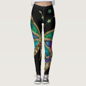 Giant vlinder juweel gekleurd mozaïek leggings (Voorkant)