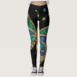 Giant vlinder juweel gekleurd mozaïek leggings