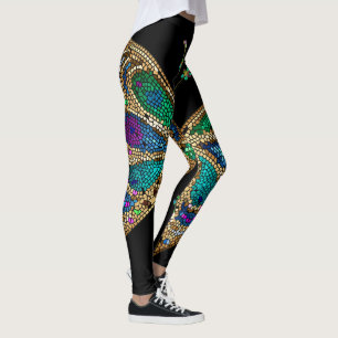 Giant vlinder juweel gekleurd mozaïek leggings