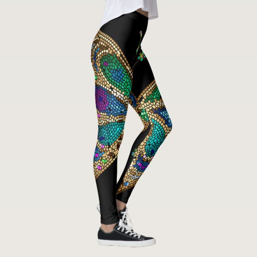 Giant vlinder juweel gekleurd mozaïek leggings (Rechts)
