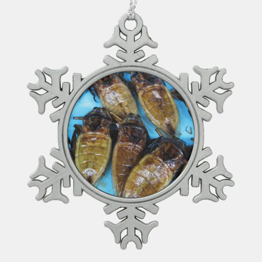 Giant Water Bug (Maeng Daa) ... Aziatische levensm Tin Sneeuwvlok Ornament (Voorkant)