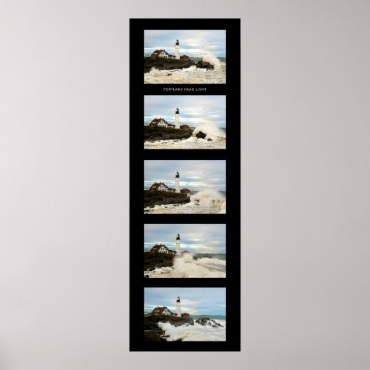 Giant Waves Foto Collage Portland Head Lighthouse Poster (Voorkant)