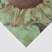 Giant Yellow Sunflower Brown Texture Decoupage Tissuepapier (Detail)