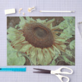 Giant Yellow Sunflower Brown Texture Decoupage Tissuepapier (Craft)