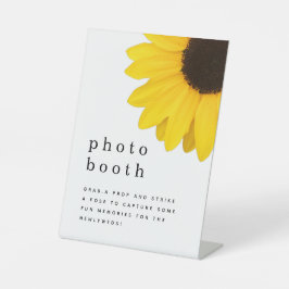 Giant Yellow Sunflower Foto Booth Weddenschap Reclamebord Met Voetstuk