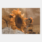 Giant Yellow Sunflower Hymn Music Rustin Land Inpakpapier Vel (Voorkant 3)