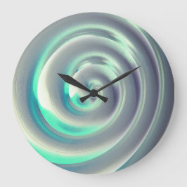 Giant zilver en aquamarine spiraalvormig boven wit grote klok