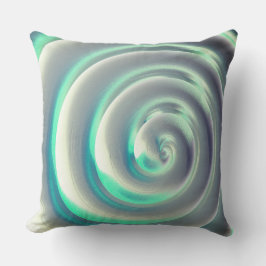 Giant zilver en aquamarine spiraalvormig boven wit kussen