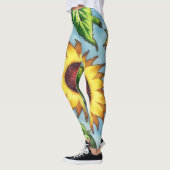 Giant Zonnebloem Floral Art Leggings (Links)