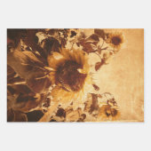 Giant  zonnebloemen Sepia Decoupage Art Inpakpapier Vel (Voorkant)