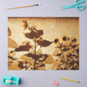 Giant  zonnebloemen Sepia Decoupage Art Tissuepapier (Craft)