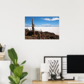 Giante cactus op het poster Salar de Uyuni (Thuiskantoor)