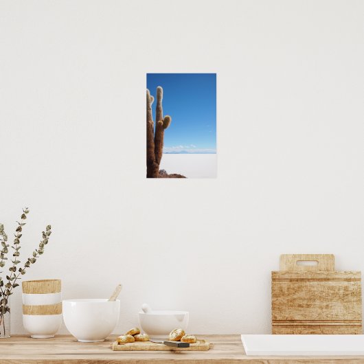 Giante cactus op het poster Salar de Uyuni (Keuken)