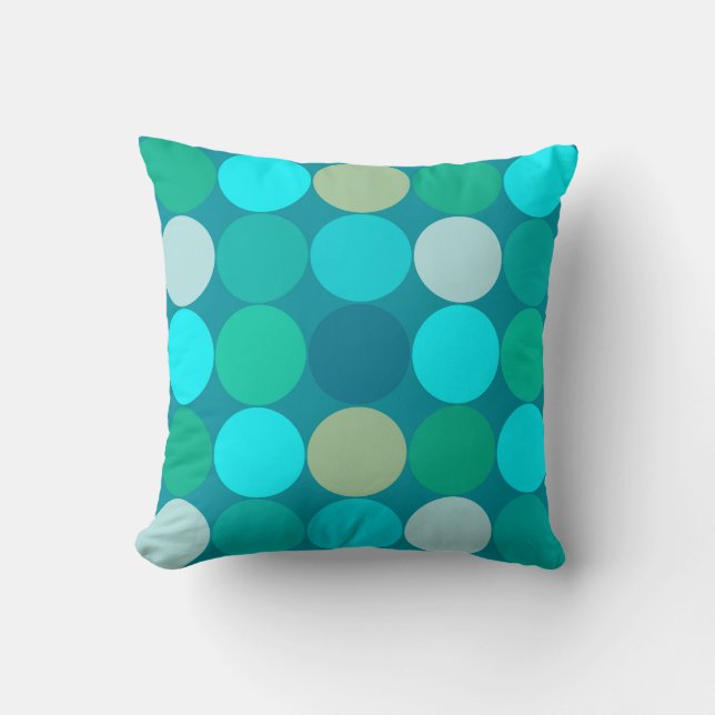 Giante Stippen uit de middeleeuwen, Turquoise, Aqu Kussen (Voorkant)