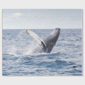 Giante walvis springt uit zee cadeaupapier (Vlak)