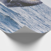 Giante walvis springt uit zee cadeaupapier (Hoek)