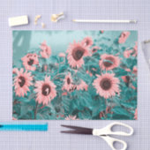 Giante zonnebloemen Roze Blauwgroen ontvlechtingsk Tissuepapier (Craft)