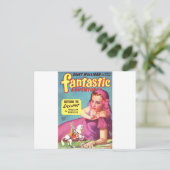 Giantess in een lavender Dress Briefkaart (Staand voorkant)