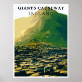 Giants Causeway, Antrim Ireland Retro Style Poster (Voorkant)
