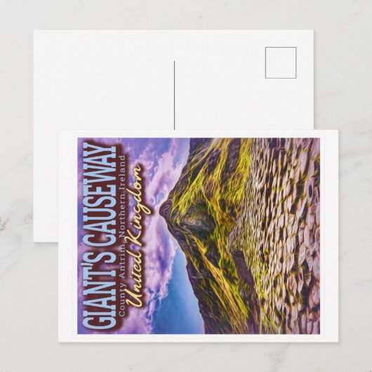 GIANT'S CAUSEWAY - ANTRIM NORTHERN IERLAND VK BRIEFKAART (Voorkant / Achterkant)