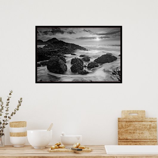 Giants Causeway B&W Poster (Keuken)