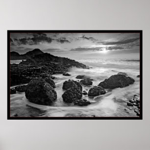 Giants Causeway B&W Poster